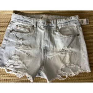 RSQ Ripped Jean Denim Shorts Lightwash Distressed Size 26 NWT